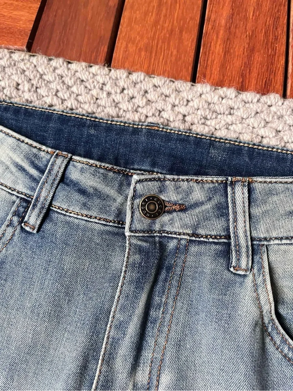 Chrome Hearts Men’s Washed Blue Slim Straight Jeans